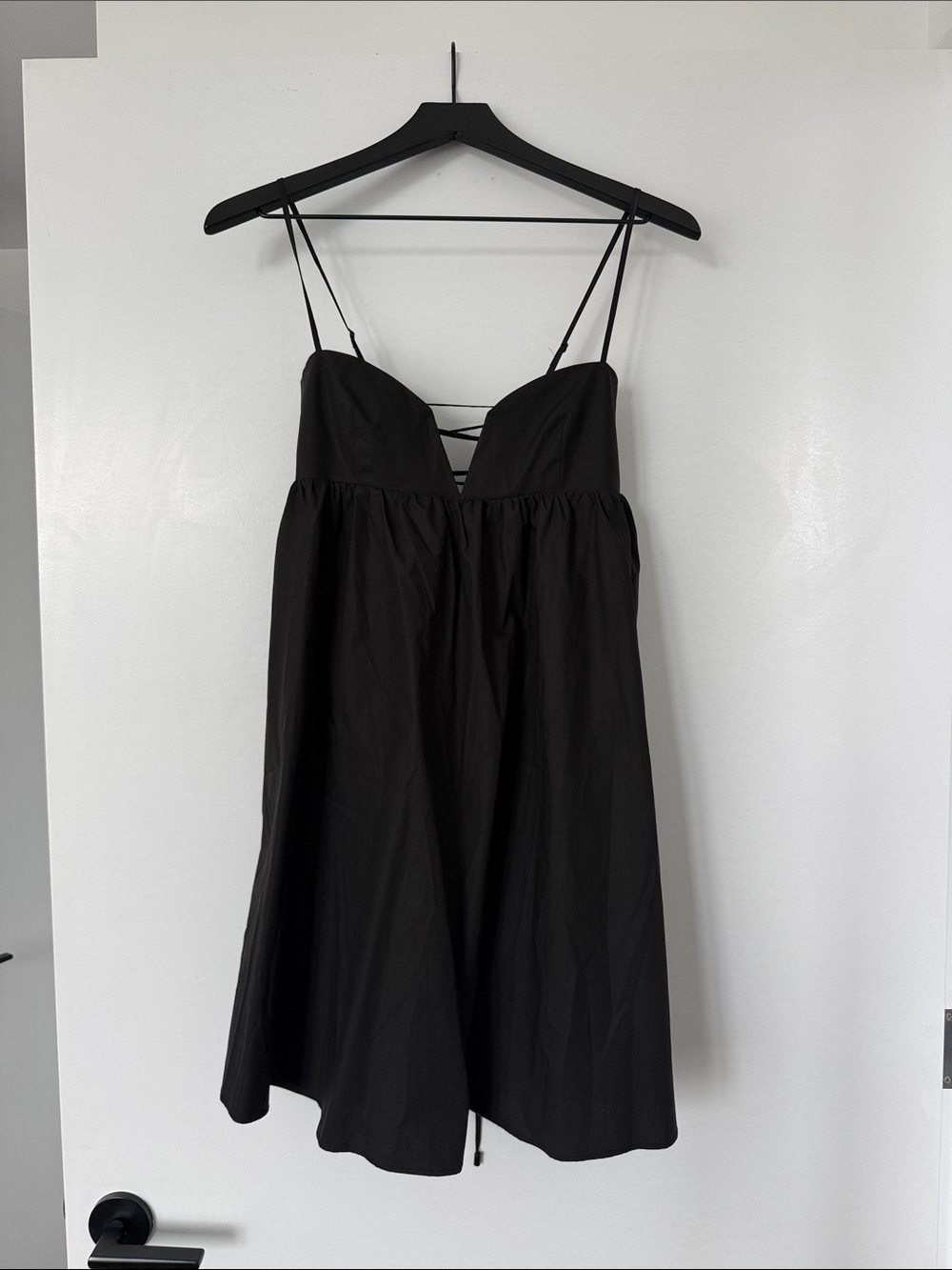 Susana Monaco Black Spaghetti-Strap Mini Dress